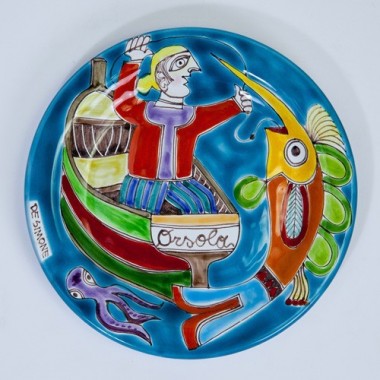 Circular plate DS 18 cm Swordfish Fishing PT18DS-49 Circular plate DS 18 cm Swordfish Fishing PT18DS-49